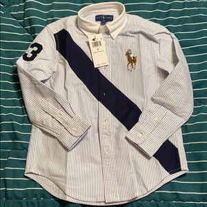 BOYS RALPH LAUREN BANNER COTTON OXFORD